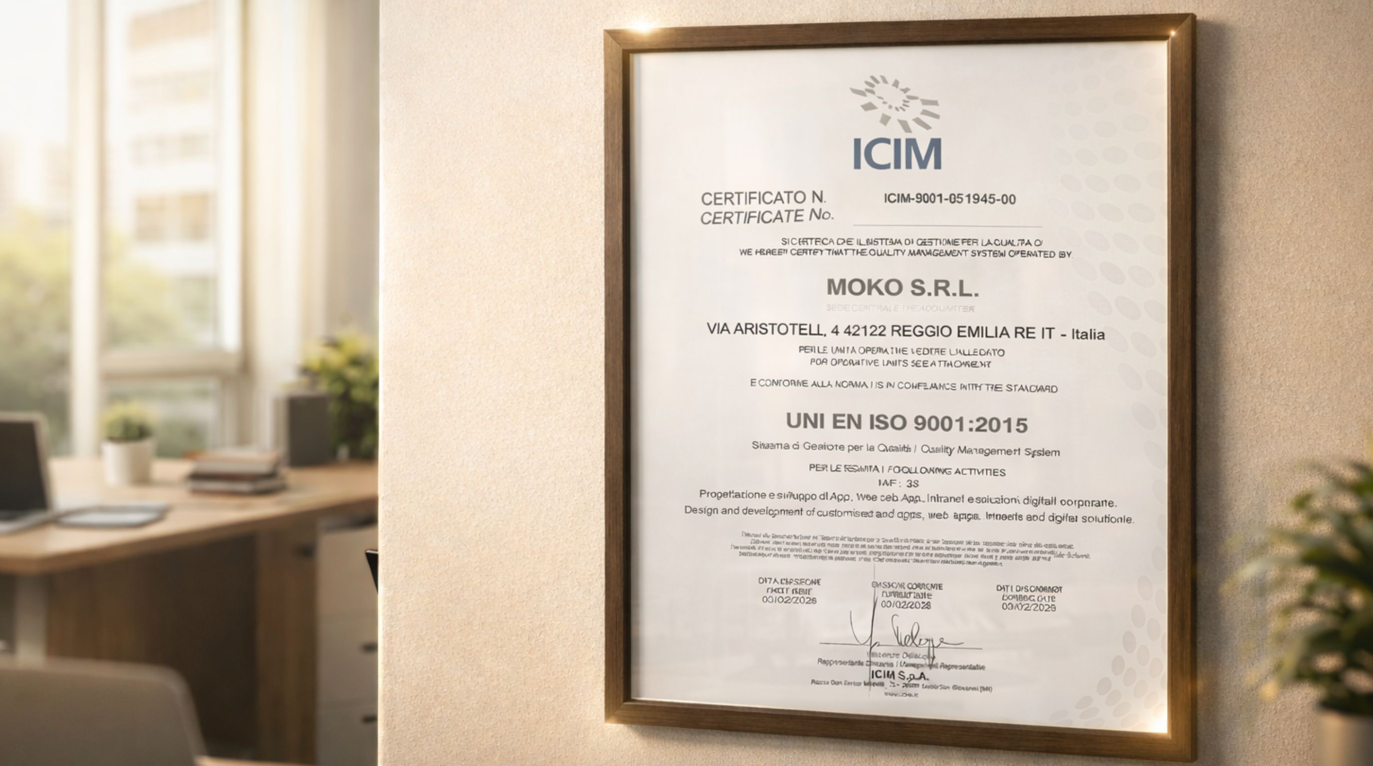 Qualità certificata: Moko ottiene la ISO 9001 per garantire l’eccellenza nei processi digitali