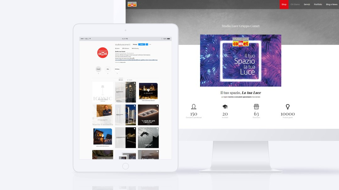 Il Gruppo Comet si affida a O-One per la gestione social del brand Studio Luce
