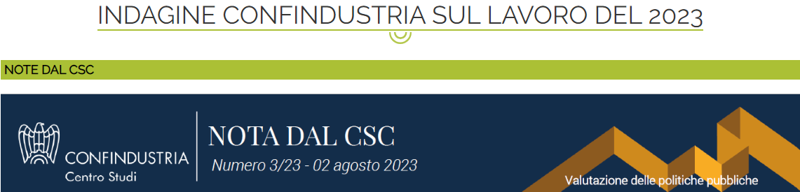 Indagine Confindustria sul lavoro - 2023