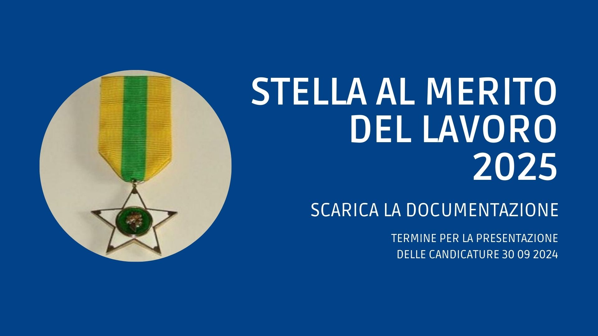 Stella al Merito del Lavoro 2025 – modulistica