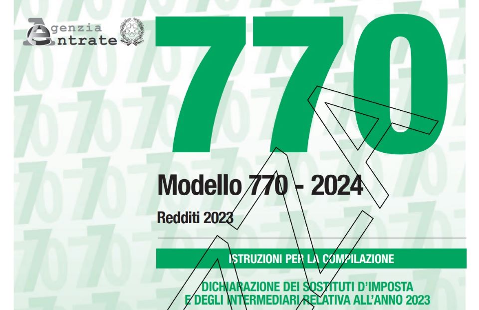 Imposte dirette – Modello 770/2024 – Dichiarazione dei sostituti d’imposta 2023